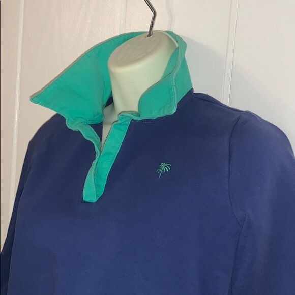 Lilly Pulitzer blue & green thick knit top - Picture 2 of 6